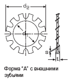 DIN 6797 Шайба зубчатая  А