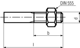 DIN 525 Шпилька резьбовая приварная с гайкой